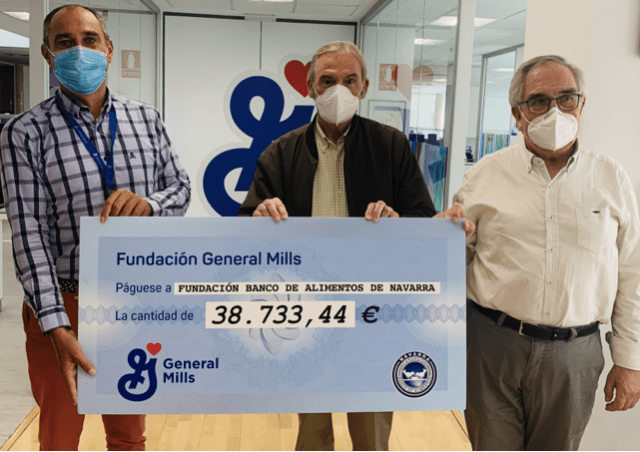 La Fundación General Mills dona casi 40.000 euros a la Fundación Banco de Alimentos de Navarra para apoyar a más de 25.000 personas