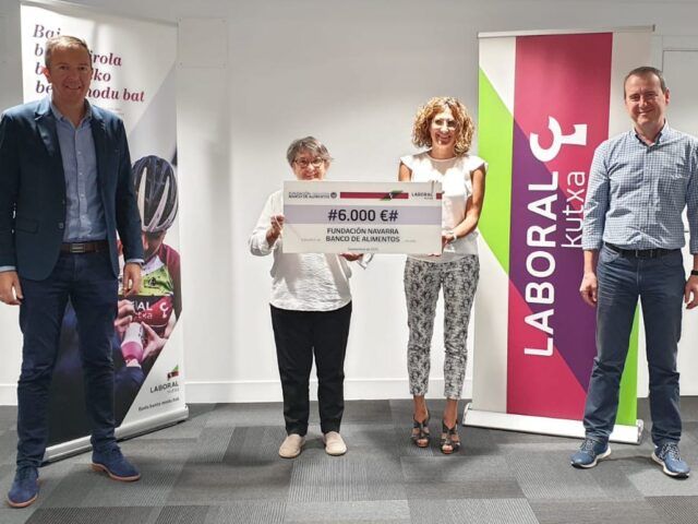 LABORAL KUTXA DONA 6.000 € A LA FUNDACIÓN BANCO DE ALIMENTOS DE NAVARRA